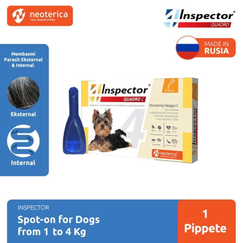 Promo Inspector Quadro Spot-On For Dog 1-4kg / Obat Tetes Kutu Diskon ...