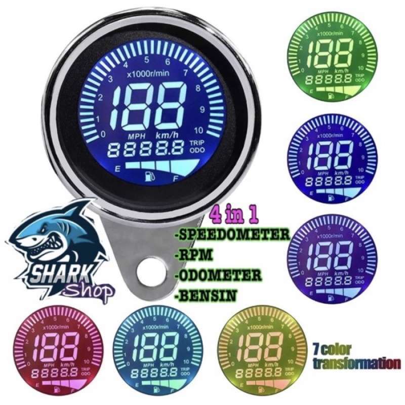 Jual Speedometer Tachometer Digital 4in1 Led 7warna Di Seller Tune Up