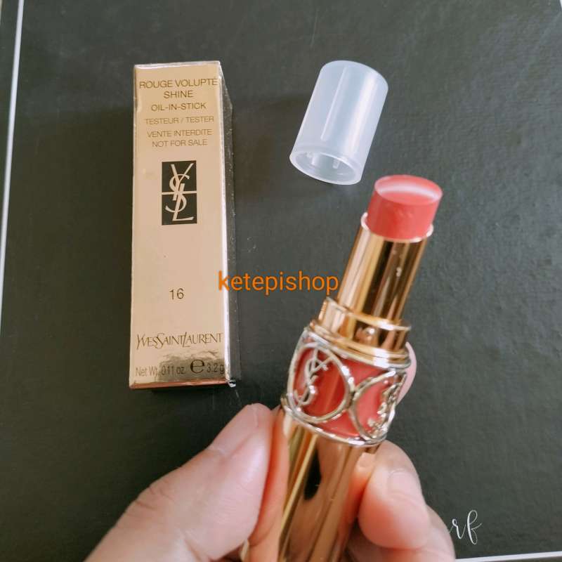 Jual YSL Rouge Volupte Shine Oil in Stick 16 Orange Majorelle di Seller Kota