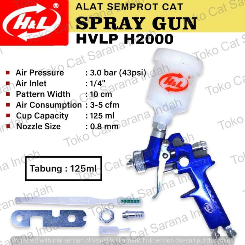 Jual H&L SPRAY GUN HVLP H2000 0.8mm NOZZLE HnL Spray Gun Cat Semprot