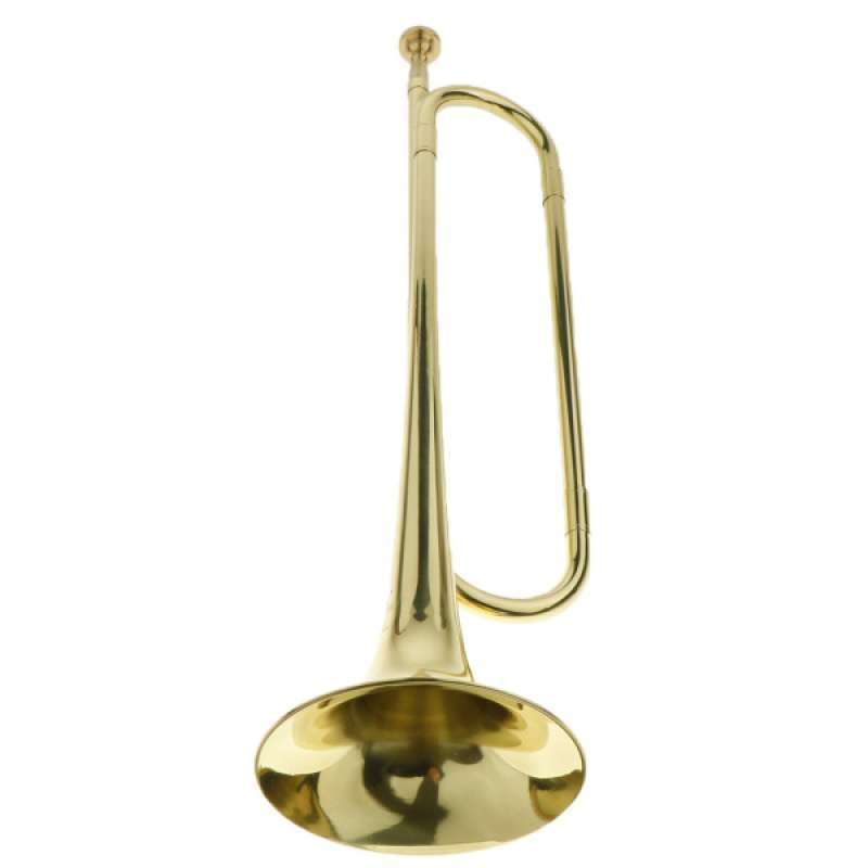 Promo Retro Army Military Cavalry Trumpet Bugle Horn Golden Color Brass Instrument Diskon 23 di