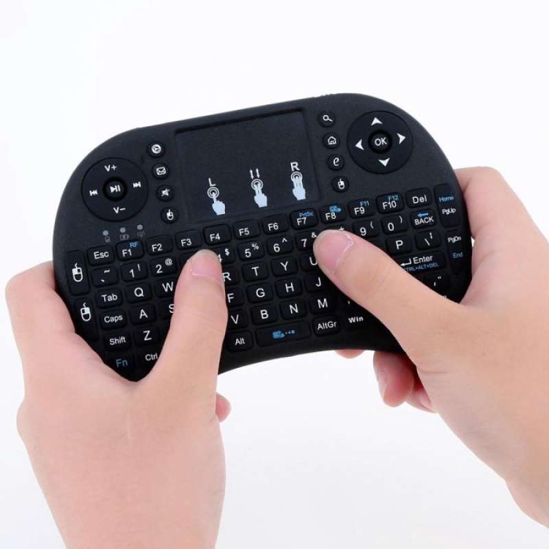 Promo Rechargeable mini keybord wireless for android tv box mini i8 ...