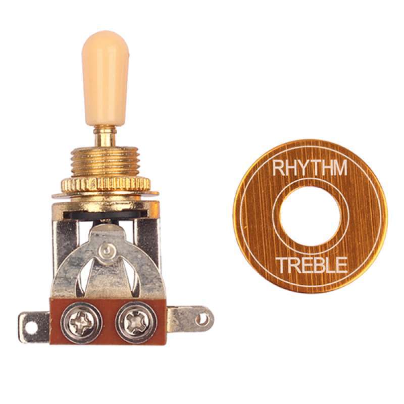 Jual Electric Guitar 3 Way Toggle Switch + Alloy Plate Rhythm Treble