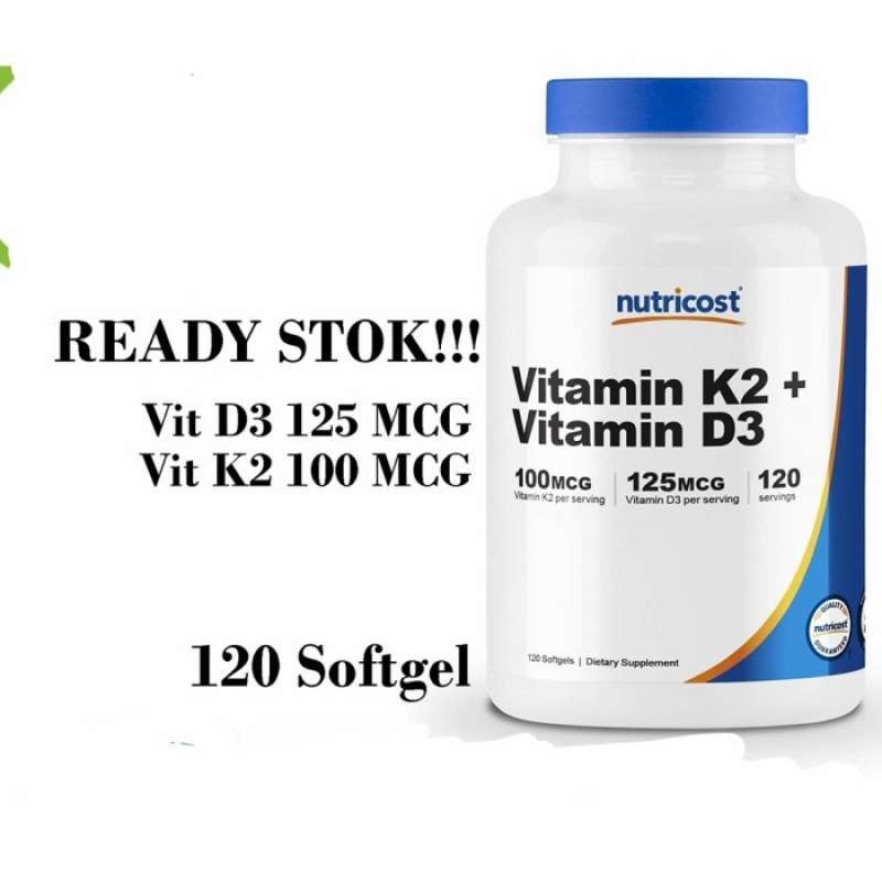 Promo NUTRICOST VITAMIN K2 (MK7) (100MCG) + VITAMIN D3 5000 IU 120