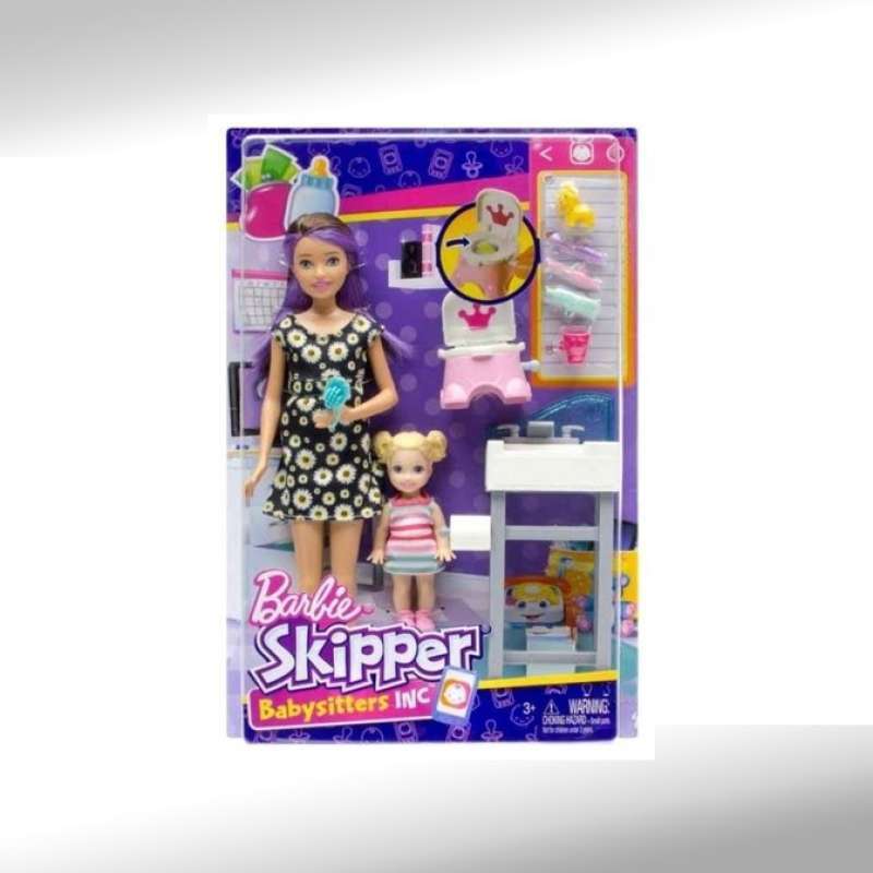 Jual Barbie Skipper Babysitters Potty Training Playset Bed Time Stories di Seller Micmax