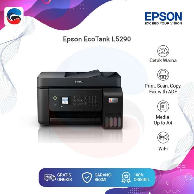Promo Epson Printer Ecotank Color L5290 Print Scan Copy Fax Wireless