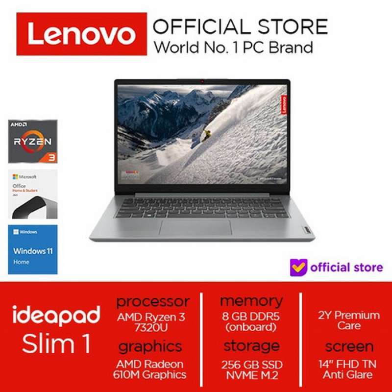 Jual Lenovo IP1-14AMN7-3HID Laptop [ R3-7320U/8GB/256GB SSD/14 FHD/AMD ...