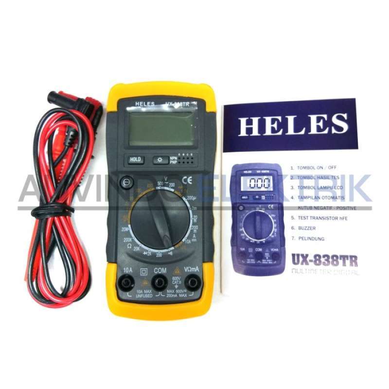 Jual Multimeter Digital Multitester Avometer Digital Heles Ux838tr Di