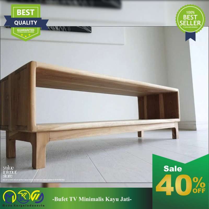 Jual MKI furniture meja tv minimalis kayu jati bufet rak tv minimalis