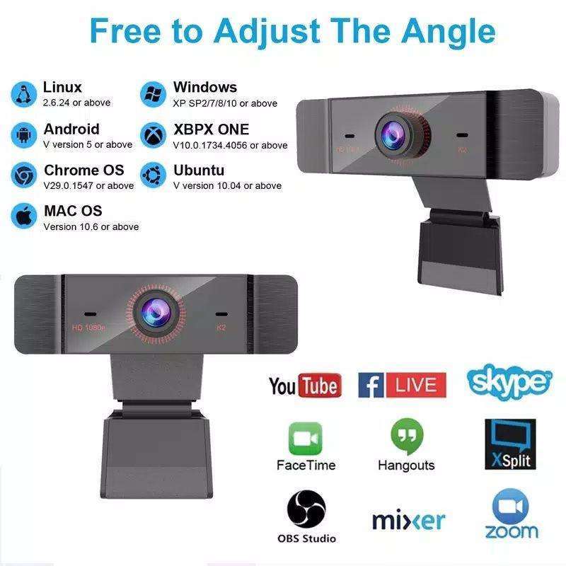 Jual Webcam Full HD 1080p Kamera PC Laptop Zoom Meeting ...