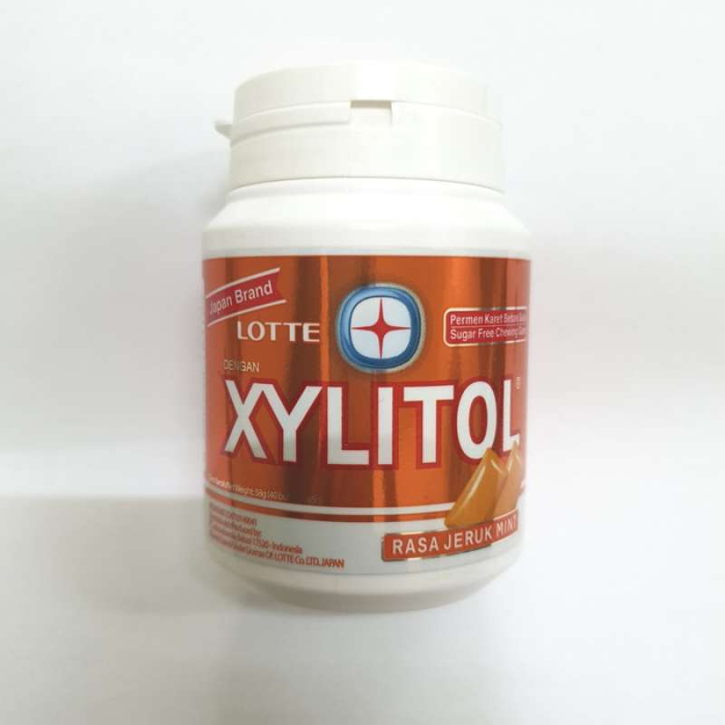 Jual LOTTE XYLITOL Orange Mint Chewing Gum Permen Karet Rasa Jeruk