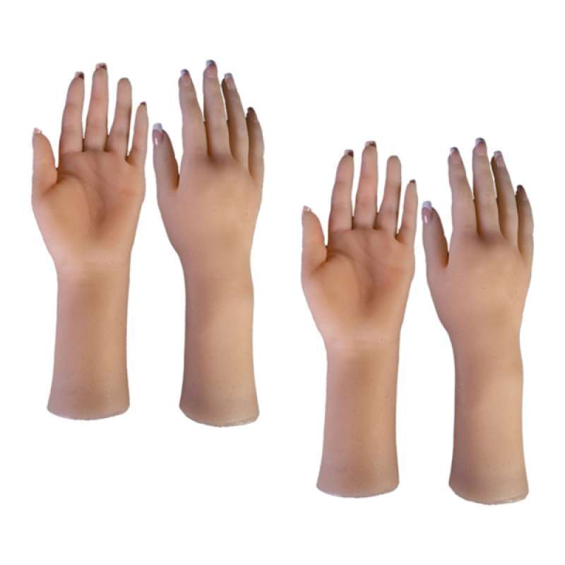 Jual 2 Pair Silicone Mannequin Fake Hands Jewelry Bangles Display Hand ...