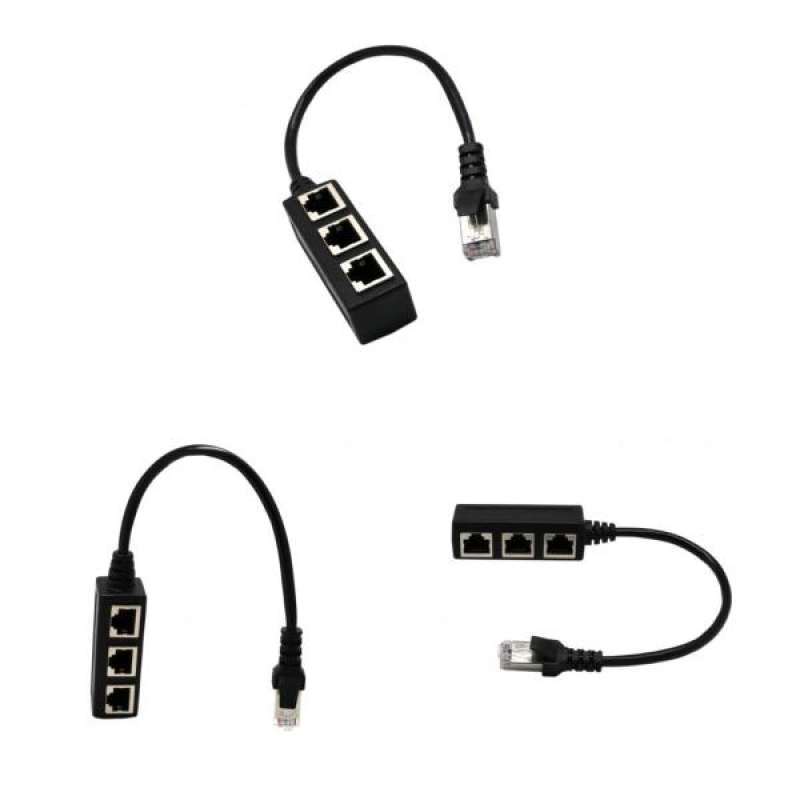 Promo 3x RJ45 1 Male to 3 X Female Jack Ethernet Network Splitter Cable ...