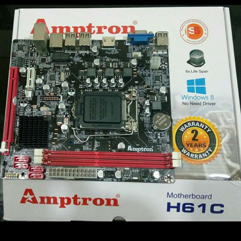 Promo MOTHERBOARD Amptron H61C Socket Intel Lga 1155 Box Diskon 2% di ...