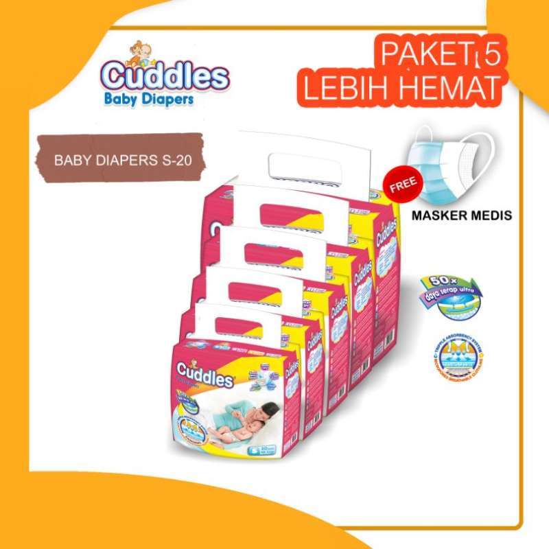 Jual Pampers Bayi Baru Lahir Aman Paling Bagus Serap Tinggi S20 (5 Bag