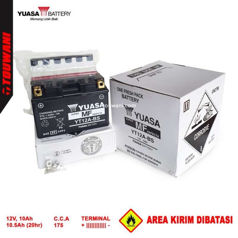 Promo Aki / Baterai Yuasa Yt12A-Bs 12V 10Ah Er6N Suzuki Gsx-R 750