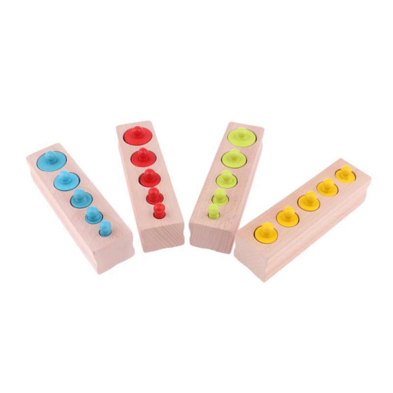 Promo Wooden Montessori Material Knobbed Cylinder Blocks for Preschool ...