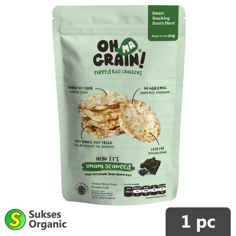 Jual Seaweed Popped Rice Crackers Oh Ma Grain! Snack Sehat Gluten Free