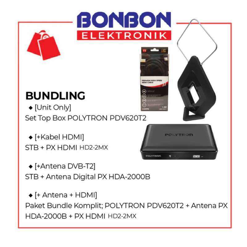 Promo Bundling Polytron Set Top Box PDV620T2 + Antena Digital PX HDA