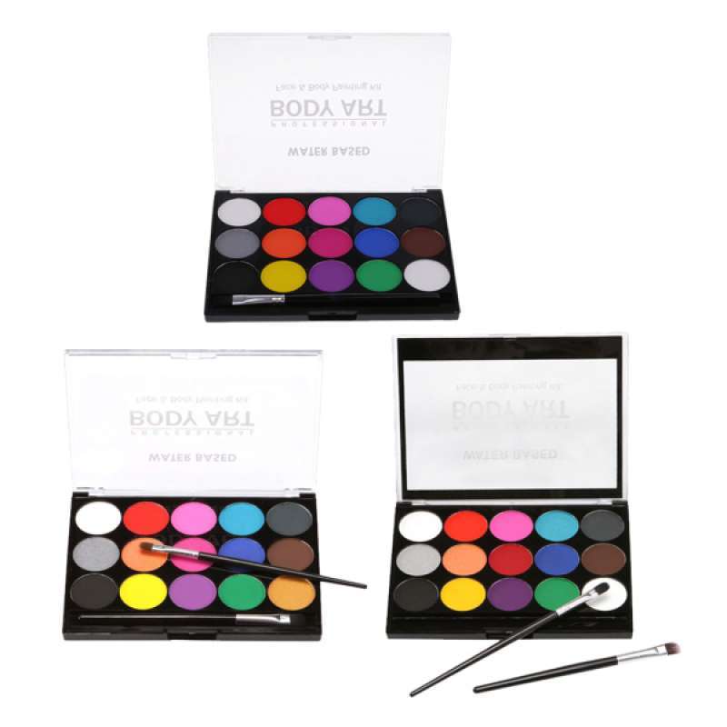 Jual 3Pcs Face Paint Kit for Kids 15 Colors Professional Palette