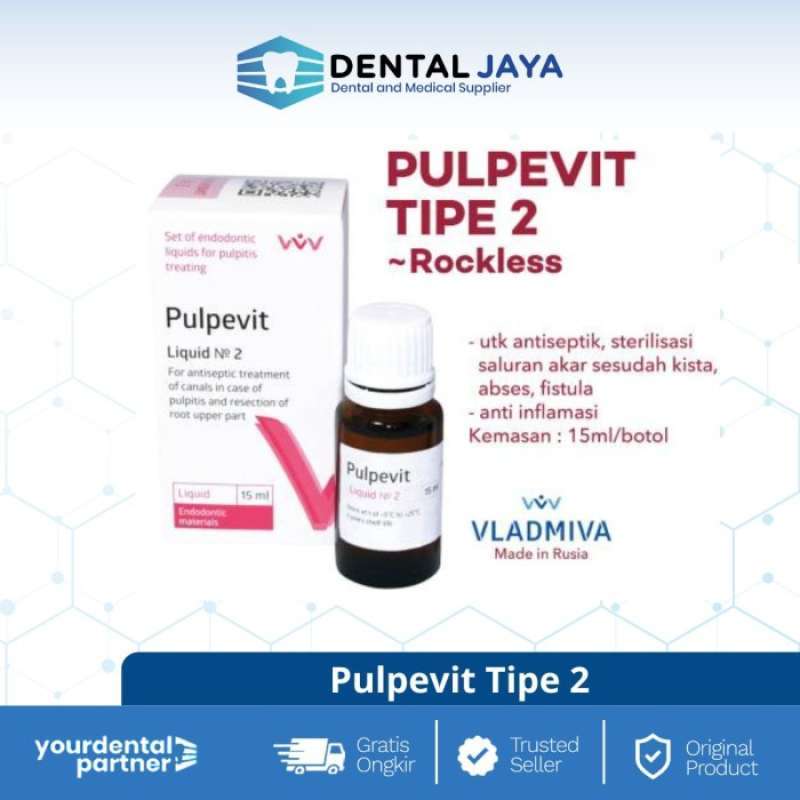 Promo Dental Jaya Pulpevit Tipe 2 Vladmiva // Cresotin 2 // Rockless Diskon 33 di Seller Anes