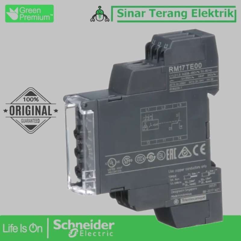 Promo SCHNEIDER RELAY UNDER OVER PHASE FAILURE SEQUENCE 1C/O 5A RM17TE00 Diskon 33 di Seller