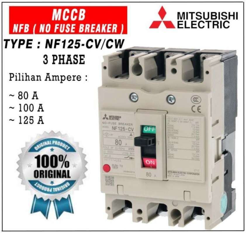 Jual Mccb No Fuse Breaker Nf125Cv/Cw 3P Mitsubishi di Seller BERKAH RAMAI Bangka, Kota