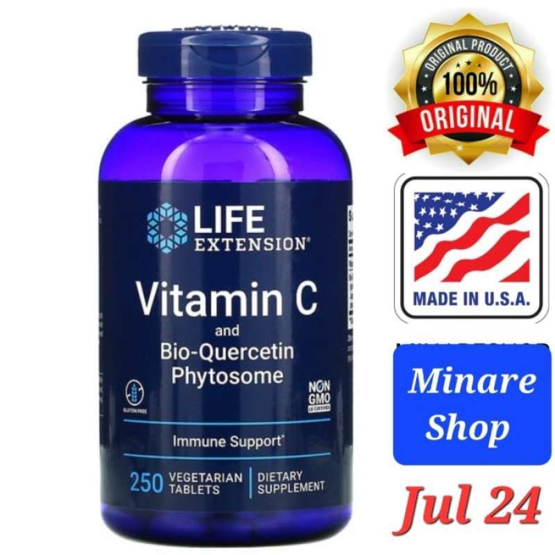 Promo LIFE EXTENSION VITAMIN C 1000MG BIOQUERCETIN PHYTOSOME 250 VEG