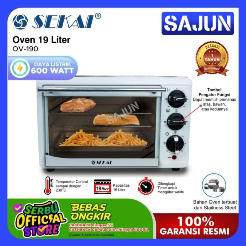 Promo SEKAI Oven Listrik 19 Liter OV190 Electric Oven Low Watt OV190