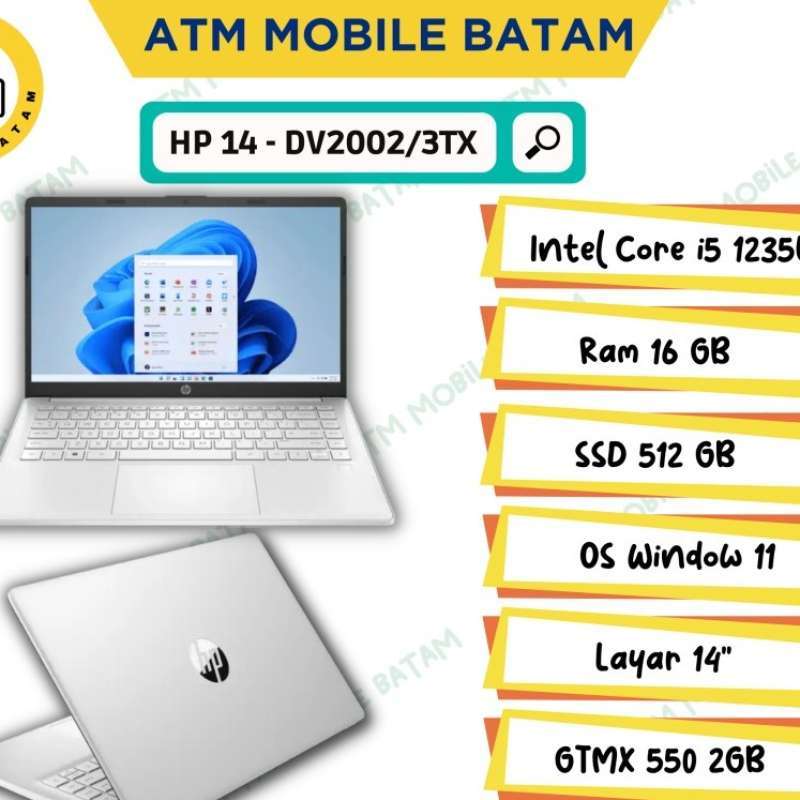 Jual Laptop Hp 14 Dv2002/3tx I5 1235u 16/512gb W11 Gtmx550 2gb - Gold ...