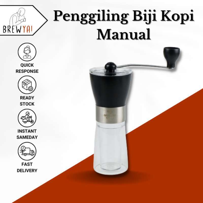 Promo ALAT PENGGILING KOPI MANUAL GRINDER TRANSPARAN LORENA Diskon
