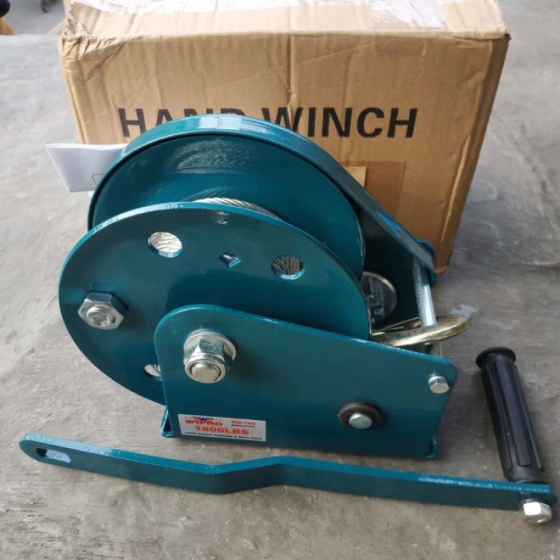Promo Hand Winch W/ BRAKE & Wire Rope 1200 Lbs model WB 500 kg WIPRO