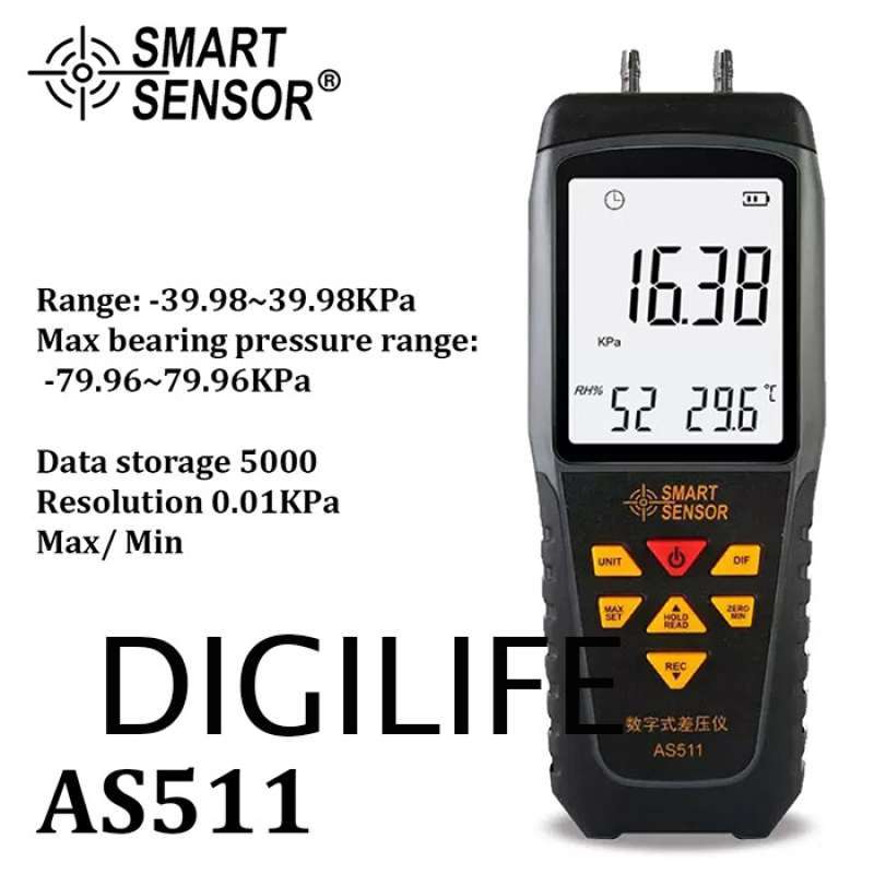Jual Manometer Smart Sensor AS511 Air Pressure Gauge AS 511