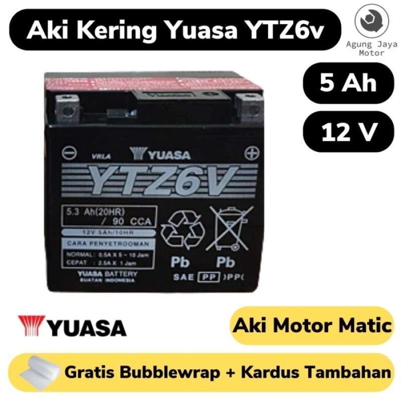 Promo Aki Yuasa YTZ6V Aki kering motor 5ah 12v Diskon 23% di Seller SBY