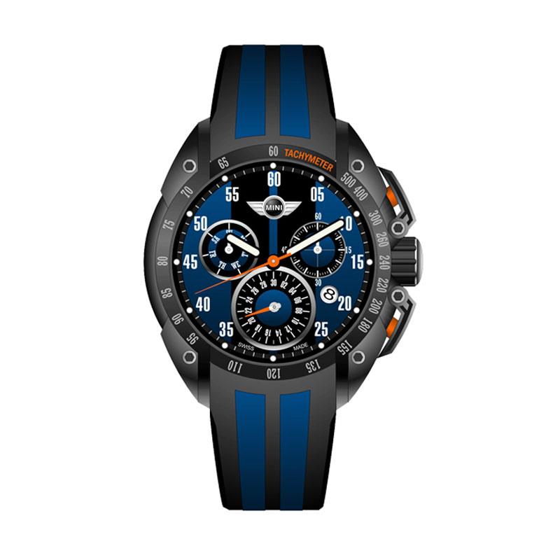 jual mini cooper 160104 jam tangan pria black blue jual mini cooper 160104 jam tangan pria black blue