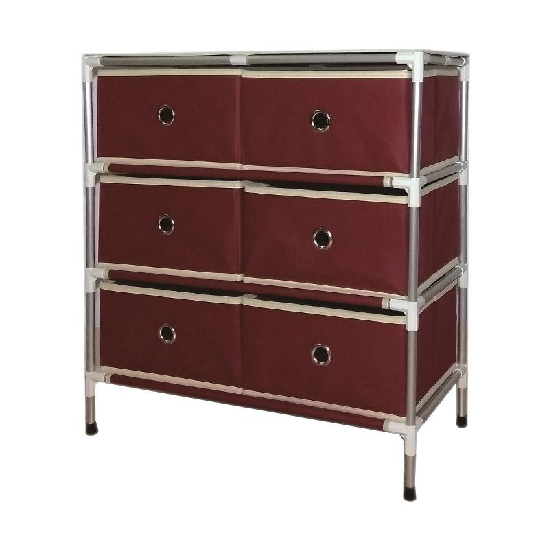 Jual JYSK Chest 3+3 Drawers Damhus 60X30X62Cm Maroon