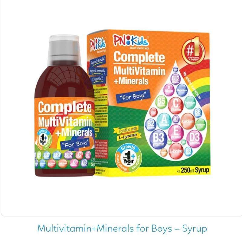 Jual Complete Multivitamin+Minerals Syrup 250mL (For Boys) PNKids di