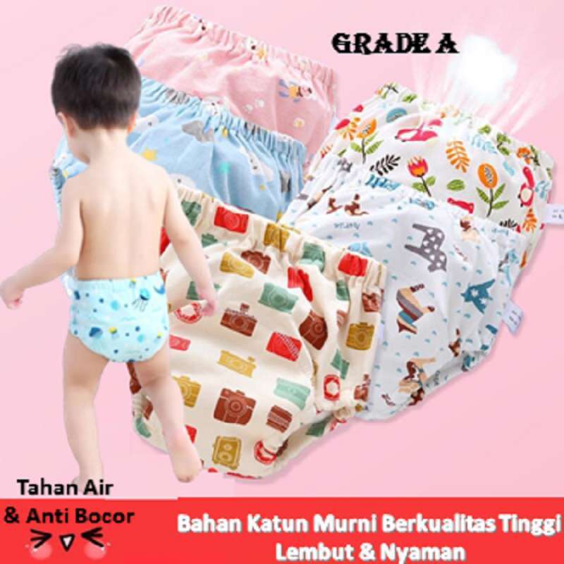 Promo Training Pants Popok celana Kain/Clodi Bayi 6 layers/Lapis Motif