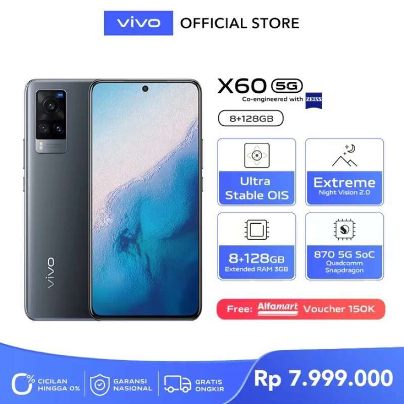 Jual VIVO X60 Smartphone [8 GB / 128 GB] - Midnight Black di Seller