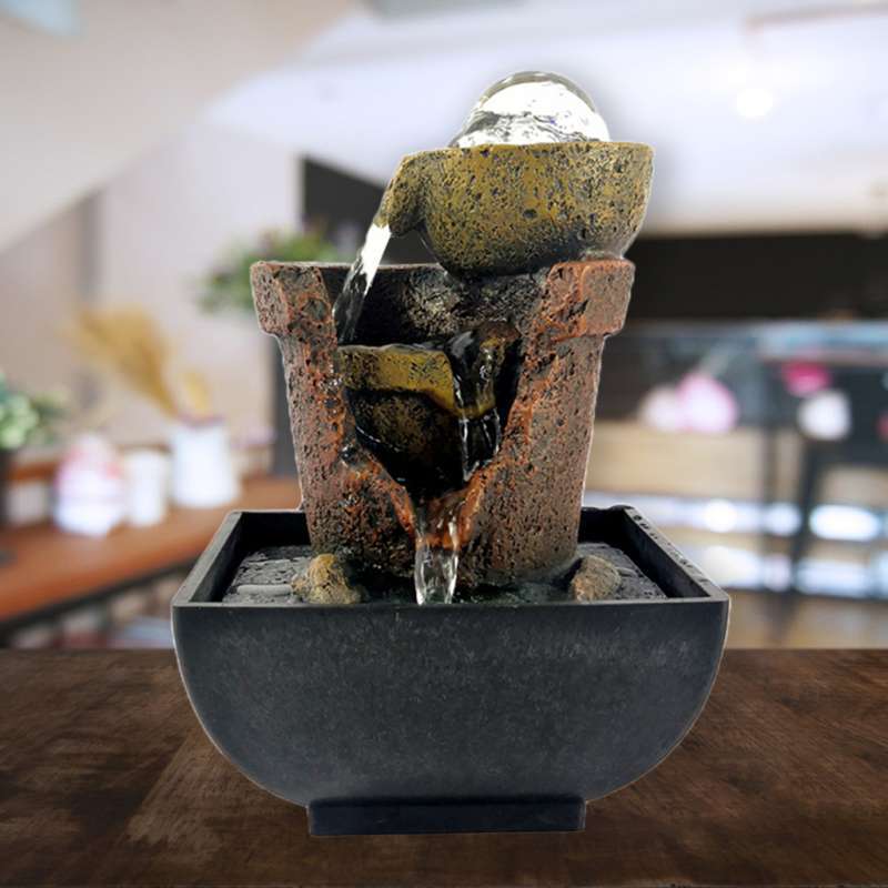 Promo Tabletop Water Fountain Feng Shui Meditation Waterfall Fountain