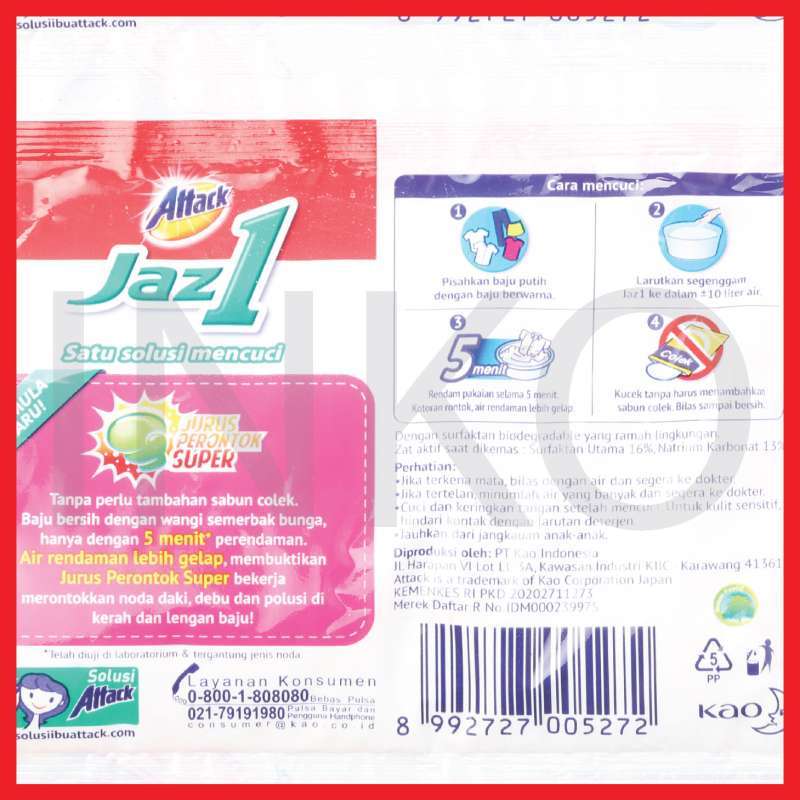 Jual Attack Deterjen Jaz1 Semerbak Cinta Renceng 6x50gr Di Seller Inko ...