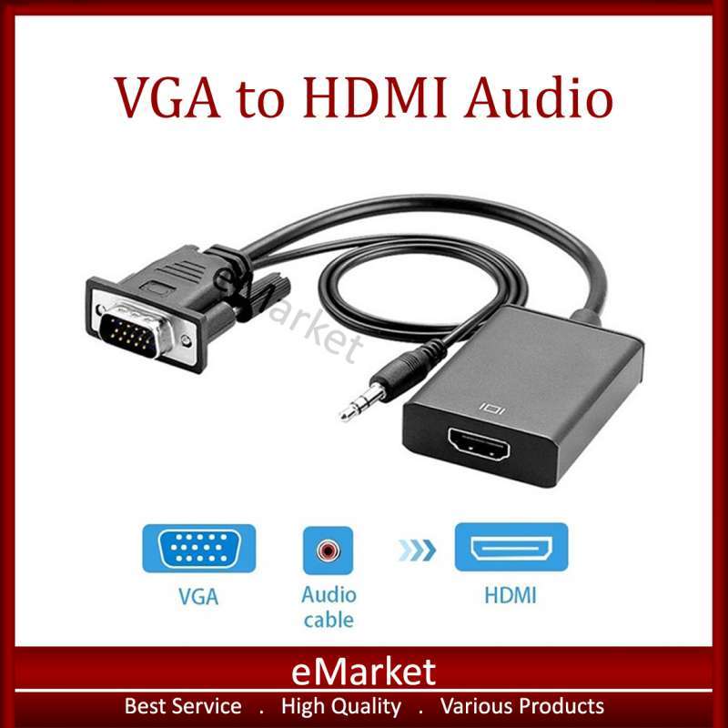 Jual VGA to HDMI Adapter with Audio - Converter di Seller emarket_id ...