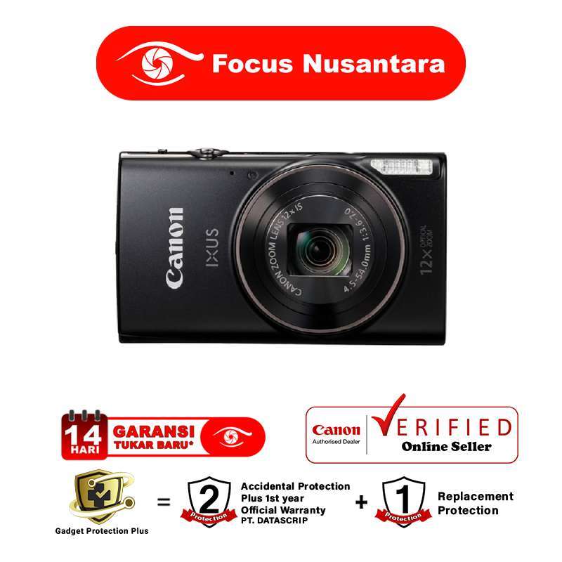 Jual Focus Nusantara Canon Digital Ixus 285 Hs [black] Di Seller