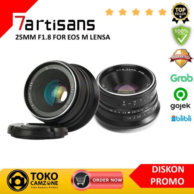 Jual Tokocamzone 7artisans 25mm F1.8 Lensa Kamera for Mirrorless Canon EOSM Hitam di Seller