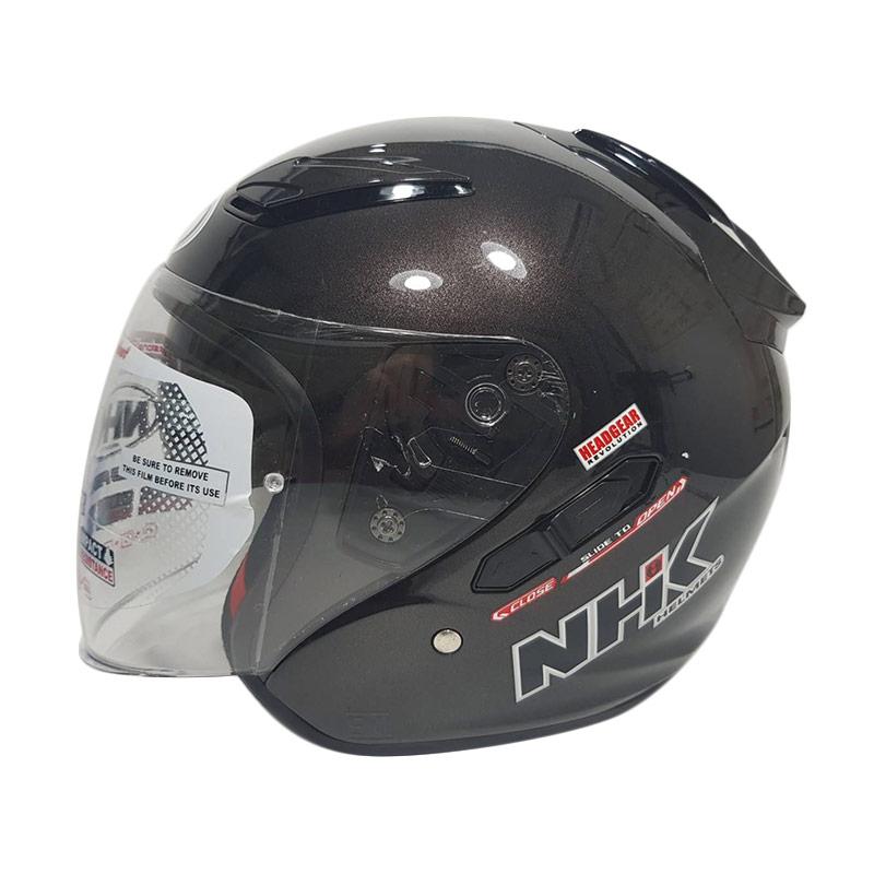 Jual NHK R1 Double Visor Helm Half Face Solid Gun Metal L di Seller Galeri Helm Indonesia