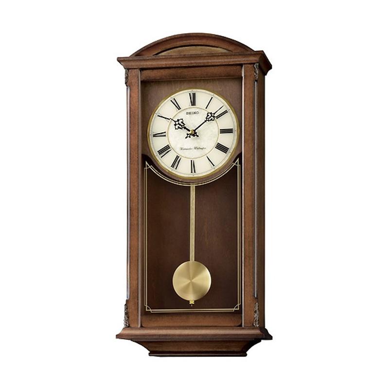 Jual Seiko QXH030B Wall Clock Automatic Chime Silencer Jam Dinding di