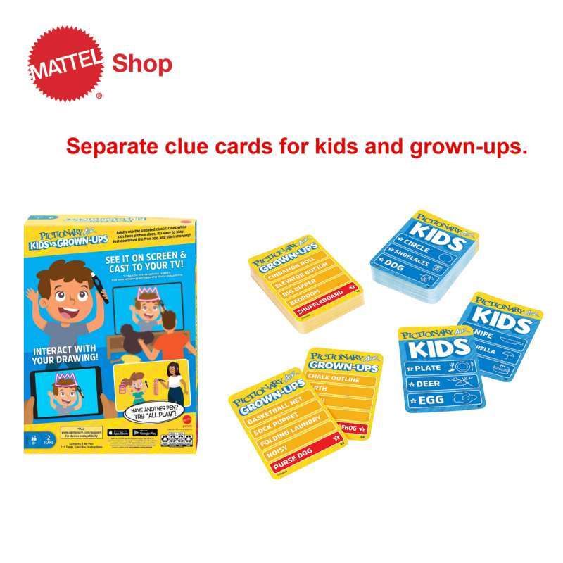 Jual Mattel Games Pictionary Air Kids vs GrownUps Permainan di