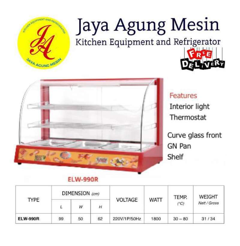 Jual GETRA ELW990R FOOD DISPLAY WARMER / SHOWCASE PENGHANGAT MAKANAN