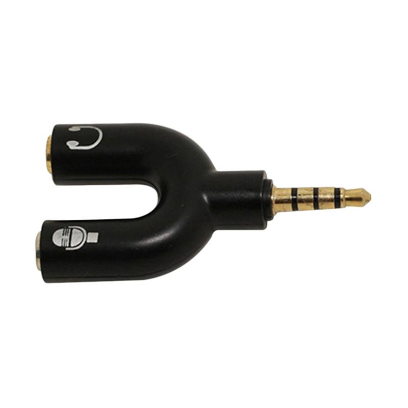Jual Twd Shape U Spliter Audio 3.5mm To Headphone And Mic - Black Di ...
