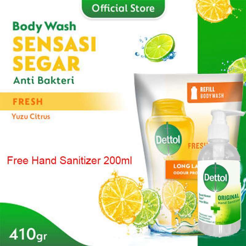Jual Dettol Fresh Body Wash [410 mL] + Free Hand Sanitizer di Seller